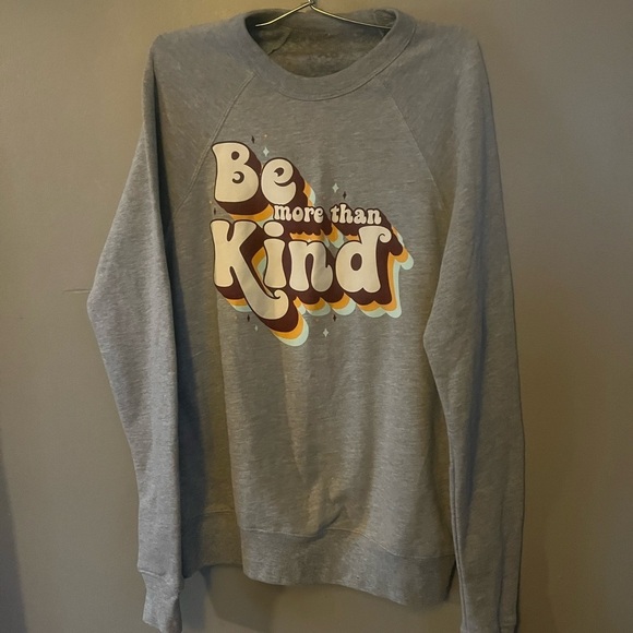KIND Cotton shirt - gray soft fleece crewneck sweatshirt “Be more than Kind” - Picture 2 of 7